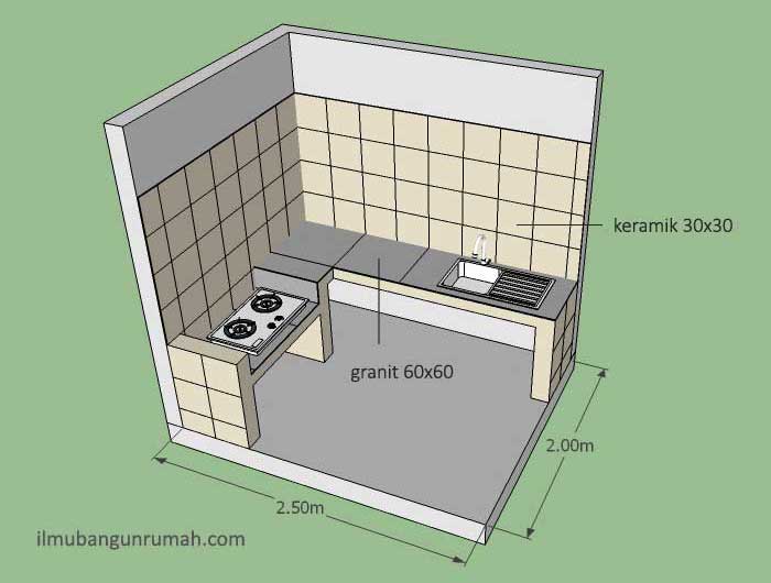 contoh gambar meja dapur beton standard